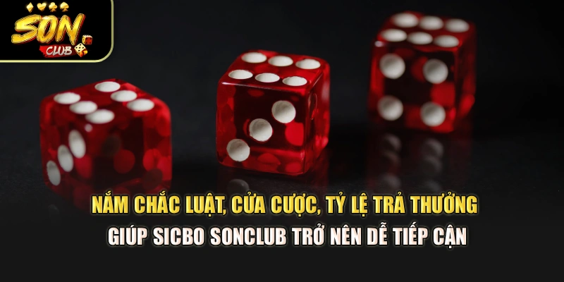 Nắm chắc luật, cửa cược, tỷ lệ trả thưởng giúp Sicbo Sonclub trở nên dễ tiếp cận